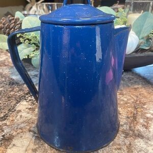 Vintage Blue Enamel Coffee Pot
